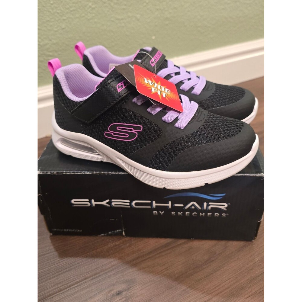 Skechers Kids Black & Lilac Athletic Sneaker with Pink Accents - Picture 1 of 1